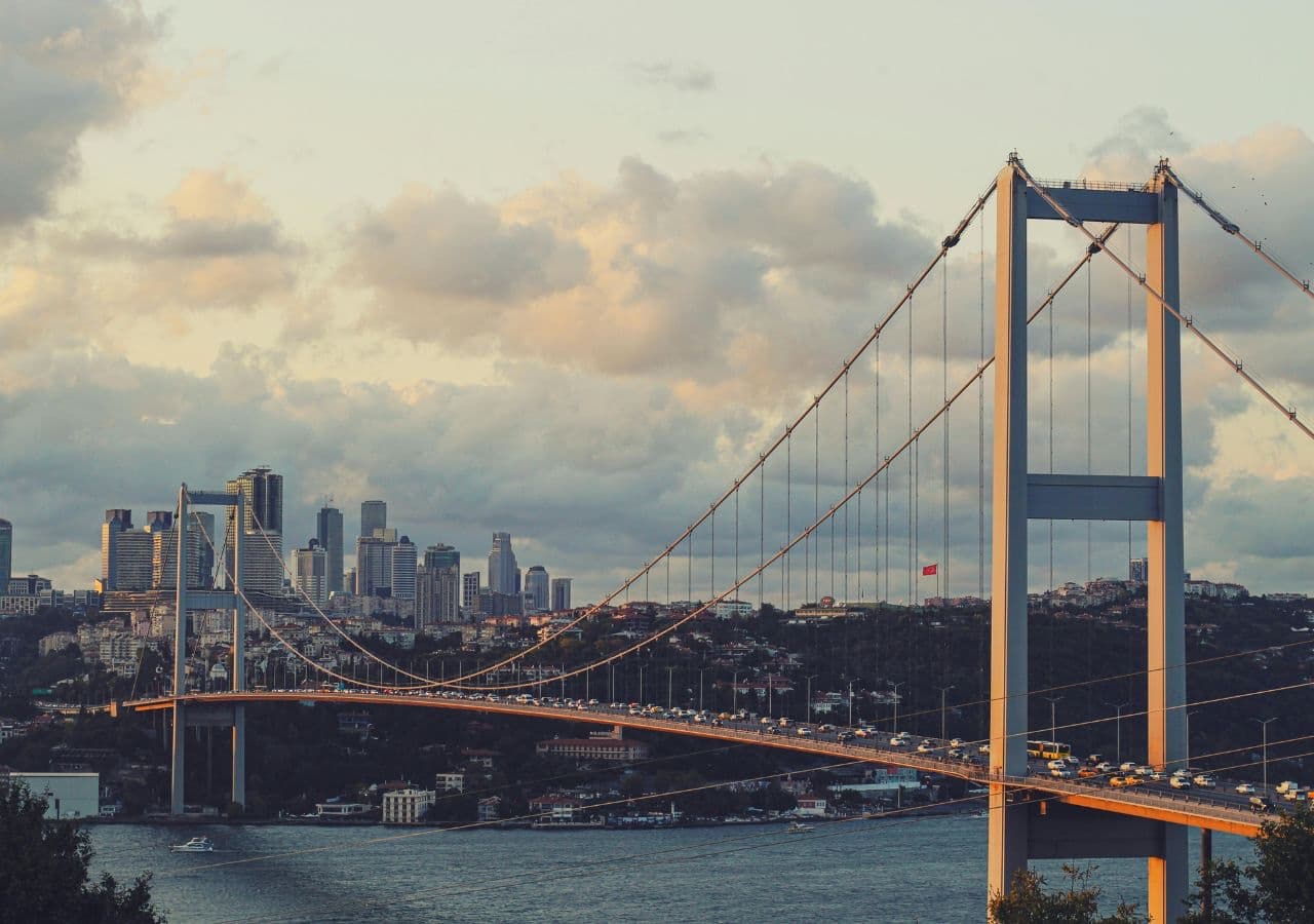 Sunset over the Bosphorus Bridge and Istanbul skyline — TourThese private guided day